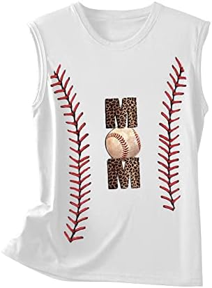 Ljetnji tenkovi za žene za žene modni bejzbol print vest crewneck majica bez rukava casual bluza dukseri