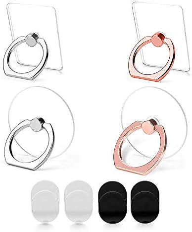 Transparentni držač zvona telefona Stand- Liv2Fun prsten za ponovni prsten za ponovni prsten udarac sa 360 rotacijom, univerzalnim prianjanjem mobitela i mount combo