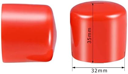 Navoj za zaštitu navoja PVC gumena Okrugla cijev za vijke poklopac poklopca ekološki crveni 32mm ID 50kom