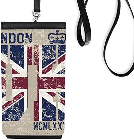 London King UK Union Jack Flag Telefon novčanik torbica Viseće mobilne torbice Crni džep