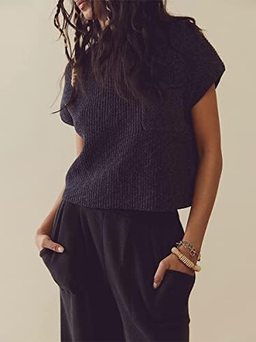 Dvije komadne odjeće za žene džemper setovi pletene pulover vrpce i visoke hlače za hlače sa visokim strukom