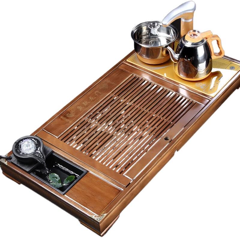 Čvrsta drvena ladica za čaj sa indukcijskim kuhalom Integrirani potpuno automatski čajnik 茶盘 实木带 电磁炉 烧水壶