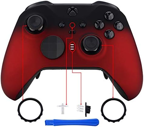 eXtremeRate Shadow Scarlet Red meki poklopac na dodir, komplet za zamjenu kućišta prednjeg kućišta za Xbox
