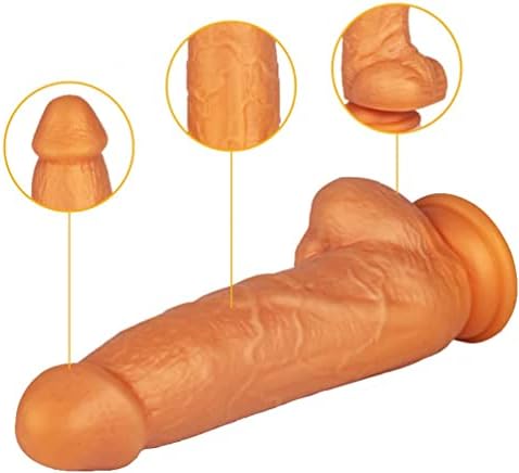 Realistični silikonski dildo 7,87 inčni zlatni debeli analni dildos masni dildo sa usisnim čašicama za odrasle seks igračke za žene muškarci