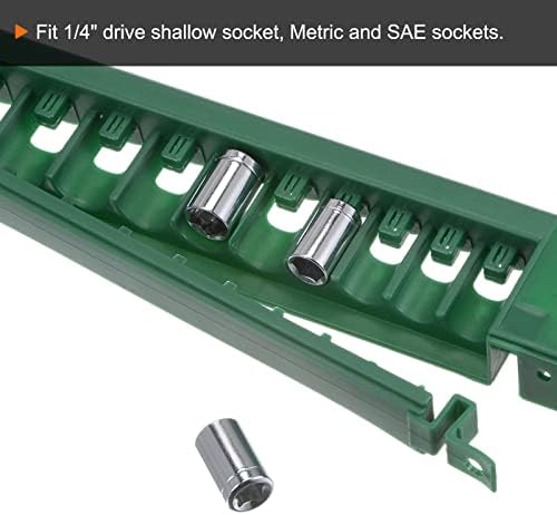 Harfington Socket Organizator kutija 1/4 Drive 10 utora Prijenosni ABS plastični utičnici Držač šine za