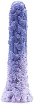 Monarch Leptir usisni čaša Fantazija Dildo - Plavi / Lilac dizajn - Ručno rađen u SAD - igračke za odrasle,