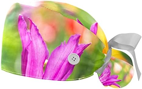 2 komada Vintage Suncokretorni cvjetovi uzorak podesive radne kape s gumbom, staračkim kapama sa duksevima