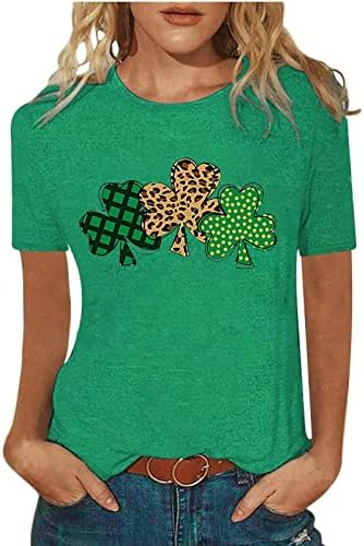 Ženski povremeni Dnevni majica St. Patricke Labava bluza Green Tops Majica kratkih rukava Shamrock Irska