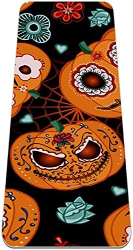 Siebzeh Halloween Boho Pumpkins Flowers Premium Thick Yoga Mat Eco Friendly gumeni Health & amp; fitnes