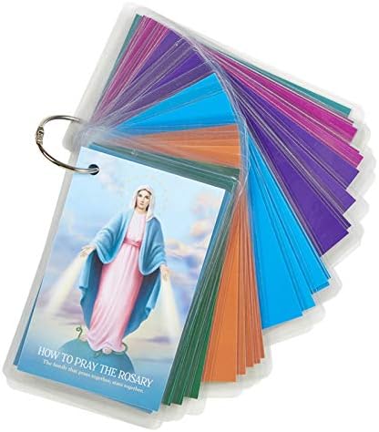 Kako moliti krunicu laminirani katolički molitveni kartoni Set za djecu, 4 1/2 inča