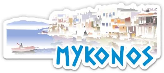 Naljepnica Mykonos Grčka - 3 Naljepnica za laptop - vodootporni vinil za automobil, telefon, boca za vodu
