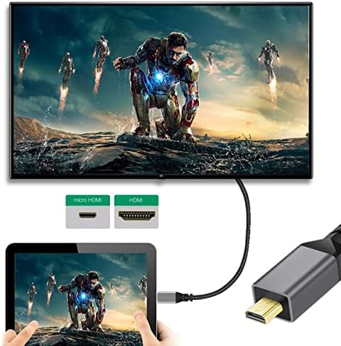 Chenyang CY Micro HDMI do HDMI kabela, Micro HDMI 1.4 muško za HDMI ženski 4K produžni kabel 90 stupnjeva