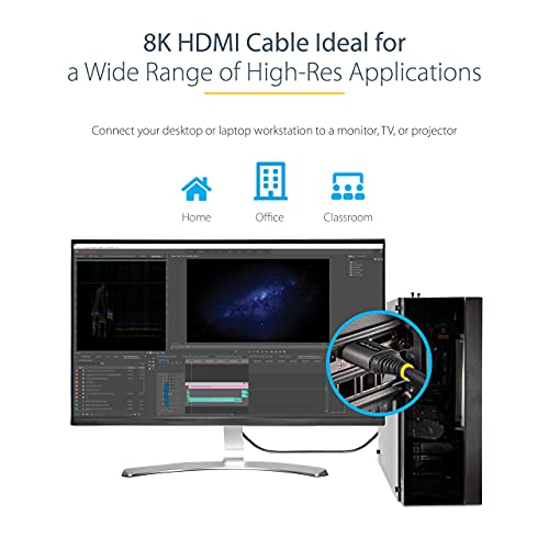 Starch.com 6ft HDMI 2.1 Kabel 8K - Sertifikovani ultra brzi HDMI kabel 48Gbps - 8k 60Hz / 4K 120Hz HDR10