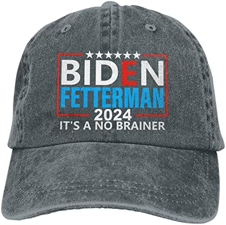 Biden Fetterman 2024 to je No Brainer kape Biden Fetterman politički Humor bejzbol kapa za muške trening