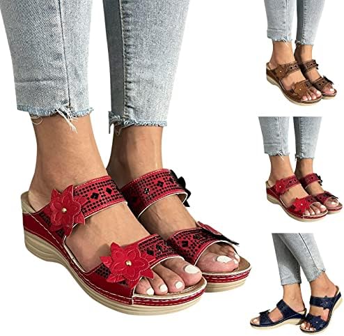 Sandale za žene Ležerne prilike Dressy Sandale Mekane prstene kožne sandale sa lukom Podrška za papuče Ravne