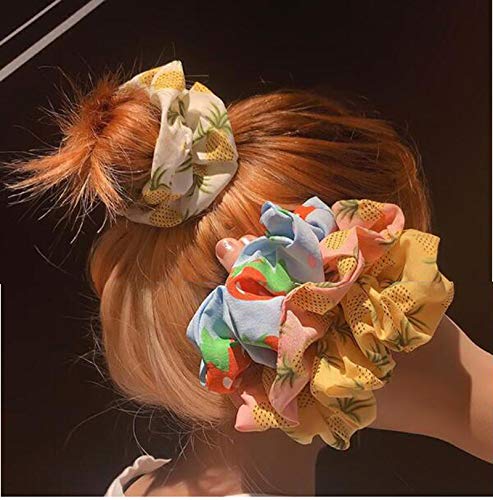 ericotry 8kom Hair Scrunchies šareni ananas štampana tkanina elastični prsten za kosu slatke trake za kosu