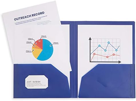 Blue Summit snabdeva dve džepne plastične fascikle, različite boje, izdržljive plastične fascikle sa džepovima, veličina slova sa utorom za vizit karte, skupno pakovanje od 30 komada