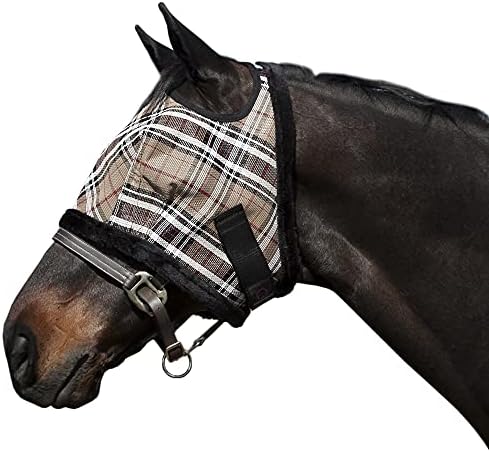 Kensington fly maska sa ukrasima od flisa za konje — štiti lice i oči od muva i UV zraka, a istovremeno