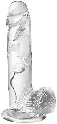 ROVOZAR 7,87 inčni realistički dildo, sa jakom usisne čaše i testisom za reprodukciju bez ruku, TPE prozirnog