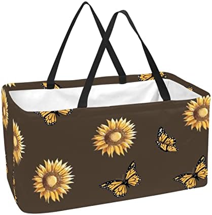 Lorvies torbe za višekratnu upotrebu cvijet suncokretov uzorak sklopiva periva velika kanta za skladištenje