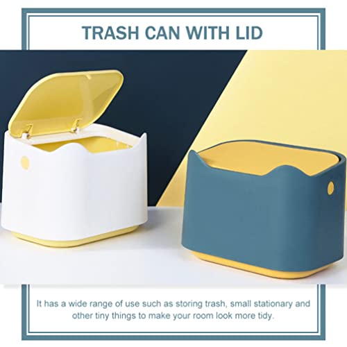 Tofficu Mini Desktop kanta za smeće sa poklopcima plastična kanta za smeće tip presovanja papirna korpa