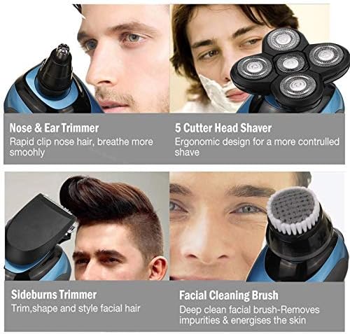 ZRSL vodootporni trimer za bradu, 5 u 1 makaze za kosu za muškarce, 4D rotirajuće električne makaze za kosu, pogodne za porodični život i podrezivanje kose