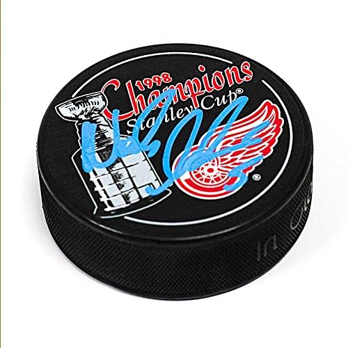Nicklas Lidstrom Detroit Red Wings autographed 1998 Stanley Cup Puck-Autographed NHL Pucks
