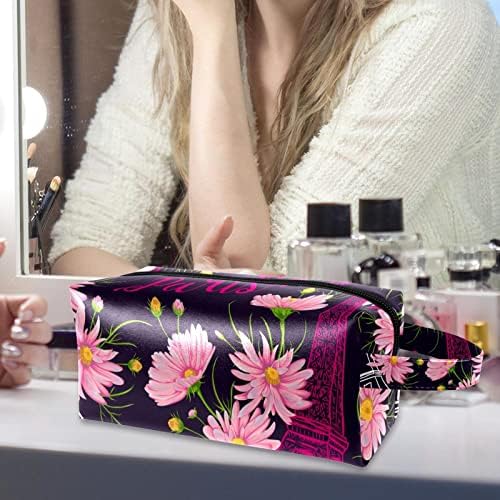 Tbouobt kozmetičke vrećice za žene, torba za šminku TOAT toaletna torba Organizator, ružičasti Pariz Eiffel