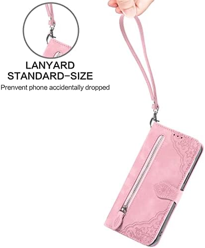 Hee Hee Smile Luxury Case Zipper kožni novčanik Shell Zipper novčanik Flip Case za Oppo AX5S poklopac telefona narukvica Pink