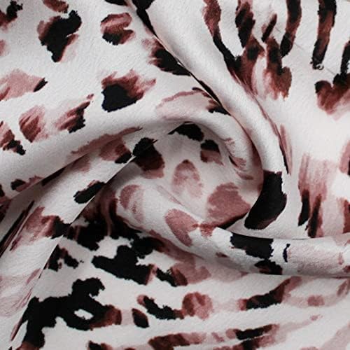Rumenilo Mauve Leopard uzorak kože štampana rastezljiva satenska tkanina pored dvorišta