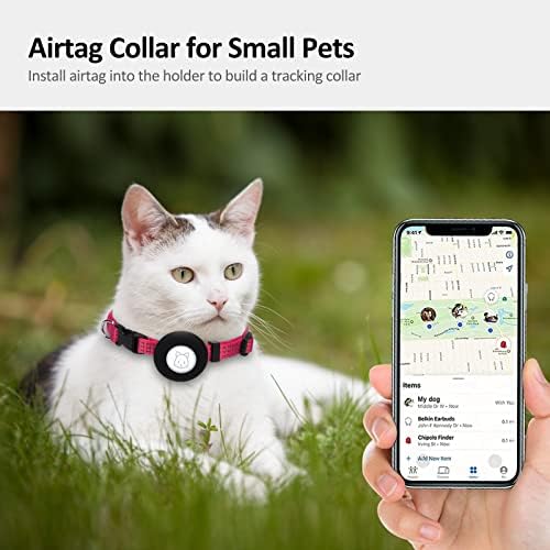 AirTag mačja ovratnik za male kućne ljubimce psa, mali ovratnik sa držačem zračnog oznaka za izgradnju GPS-a