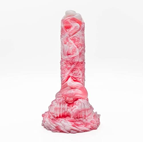 Cannoli desert usisna čaša Fantasy Dildo - ružičaste / bijele boje - ručno rađena u SAD - igračke za odrasle, seks igračke
