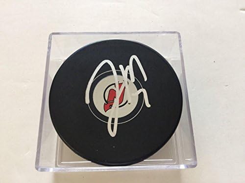 NJ New Jersey Devils Jon Merrill potpisao Hockey Puck Autographed a-Autographed NHL Pucks