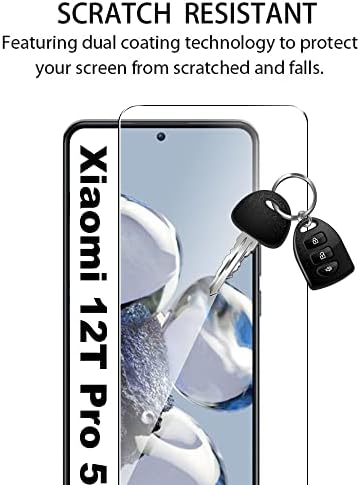 Suttkue za Xiaomi 12t Pro 5G zaštitnik ekrana sa zaštitom sočiva kamere, 9h tvrdoća protiv ogrebotina kaljeno