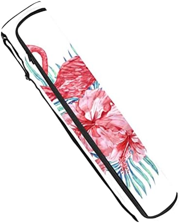 RATGDN Yoga Mat torba, Pink Flamingo Floral Exercise Yoga Mat Carrier full-Zip Yoga Mat torba za nošenje