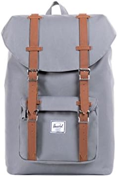Herschel Little America Laptop ruksak, siva / tan sintetička koža, klasična 25.0l
