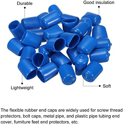MECCANIXITY 100kom gumeni završni poklopci poklopac 18mm vinil vijčani navojni zaštitnik okrugli PVC vakuumski poklopci za vijčanu cijev, plava