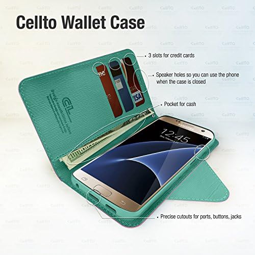 Galaxy S8 Case, Cellto Slim PU kožni novčanik Flip zaštitni poklopac sa utorom za kartice i postoljem za