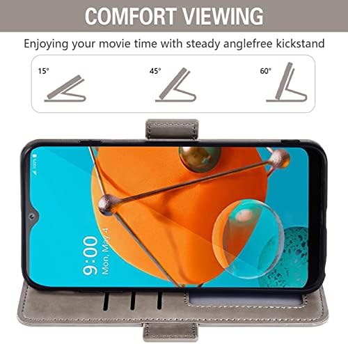 Asuwish kompatibilan sa LG K51 / Reflect LTE / Q51 futrolom za novčanik i kaljenim staklom zaštitnik ekrana