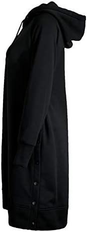 Andongnywell ženska Ležerna kapuljača sa prorezom srednje duge dukserice pulover Dress Split button Dress
