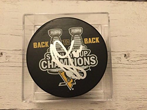 Rick Tochet potpisao autogramom nazad 2 nazad Stanley Cup Penguins Hockey Puck a-autogramom NHL Paks