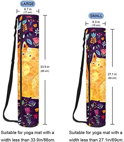 Yoga Mat torba nosač sa podesivim naramenicom, akvarel Painting Fox, 6, 7x33, 9in/17x86 cm Vježba Yoga Mat