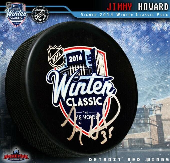 JIMMY HOWARD potpisao 2014 zimski klasični logo Pak-Detroit Red Wings - NHL pak sa autogramom