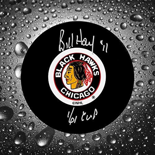Bill Hay Chicago Blackhawks 1961 Cup Autographed Puck-Autographed NHL Pucks