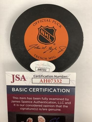 John Bucyk potpisao Hockey Puck NHL Boston Bruins autogram HOF JSA Top 100 šef-autogram NHL Paks