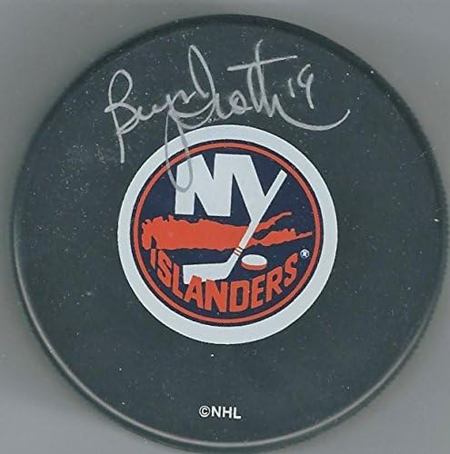 BRYAN TROTTIER New York Islanders Hockey Puck - autographed NHL Pucks