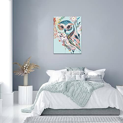 Owl Wall Art šarene apstraktne slike Sova slike na platnu Print slike kućna umjetnička djela uokvirena za