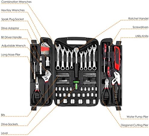 Set alata od 95 komada, komplet alata, set alata za mehaniku, prenosiva kutija za alat sa podesivim kliještima