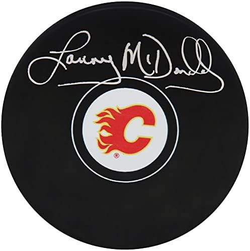 Lanny McDonald potpisao Calgary Flames Logo Hockey Puck-Autogramed NHL Pucks