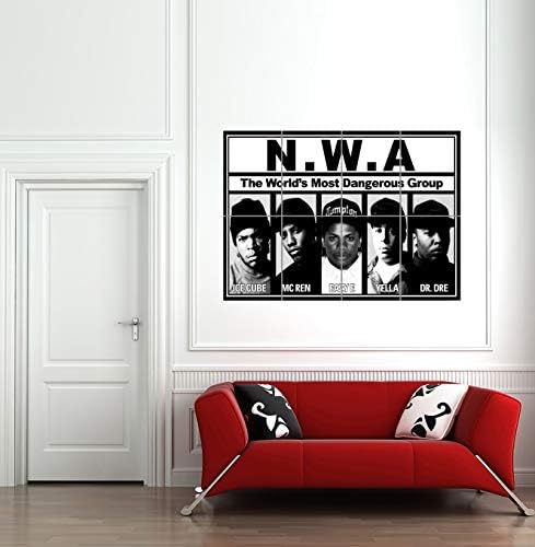 Doppelganger33 LTD NWA Rap Group Dr Dre Ice Cube Easy E home Decor Wall Art multi Panel poster Print 47x33